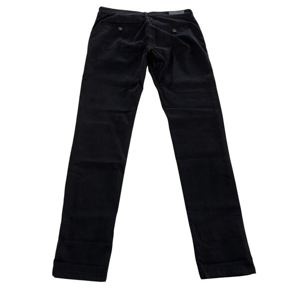 Anthropologie Reiko Pants Women 25 Black Sandy 2 Basic Stretch Slim Straight Leg - Picture 2 of 9